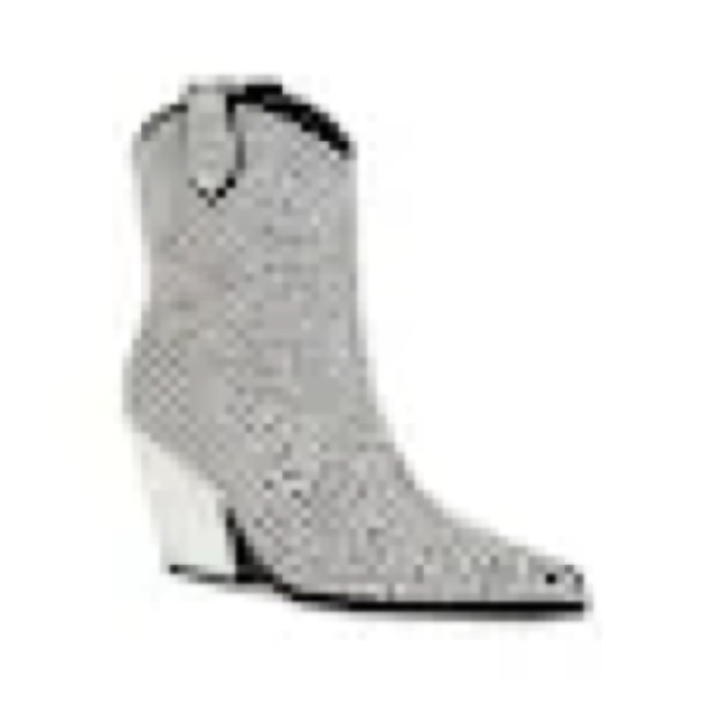 Azalea Wang- Black and Crystal Studded Ankle Boots - Picture 5 of 5
